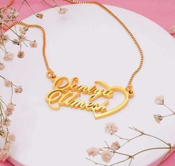 Personalized Couple Heart Name Necklace