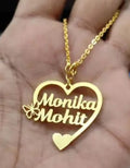 Crown Heart Personalized Name Necklace