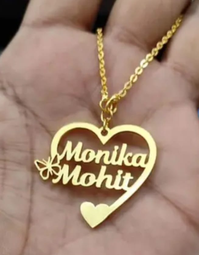Crown Heart Personalized Name Necklace